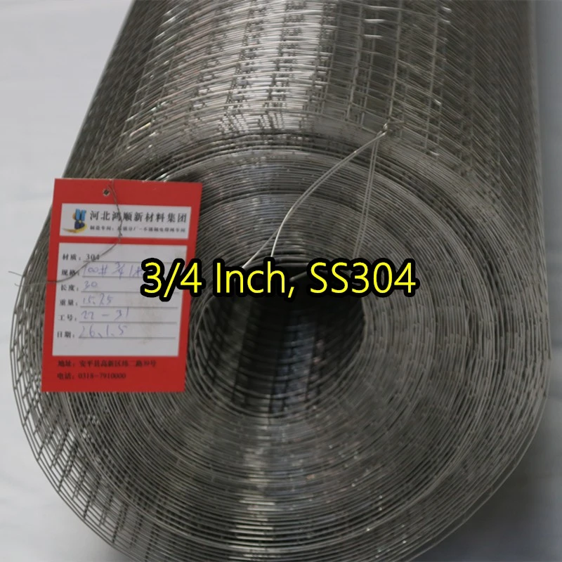 Сваренная проволочная сетка SS304 толщиной 3/4 дюйма